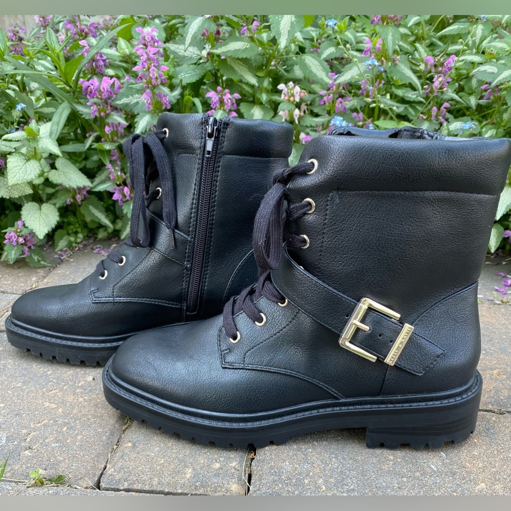 Kelly & Katie BLK  Vegan  Ankle Boots with Buckle, 7.5 Summer Sale